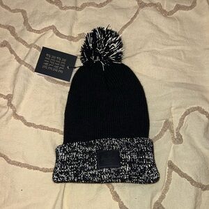 Herschel Reflective Pom Beanie Black